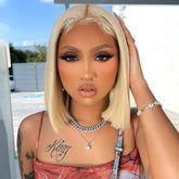 4*4 Lace Closure Blonde bob Wig For Black Women |real Human Hair blonde bob Wigs For Sale | Slove Hair Wig Shop